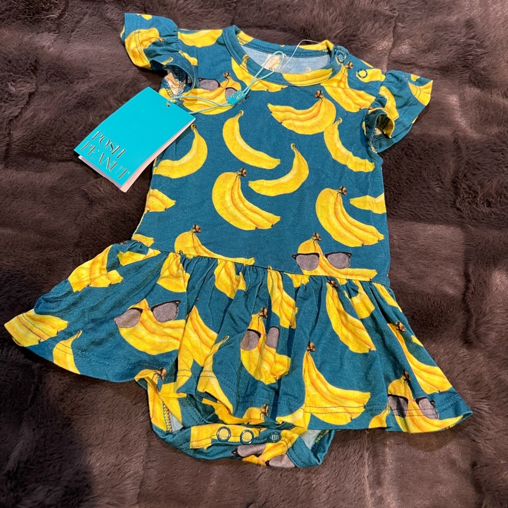 Posh peanut baby romper banana design